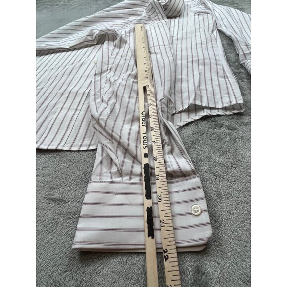 Arrow Paddock Club Mens Large 16-32 White Striped Shirt Single Needle Tailoring - Picture 7 of 8